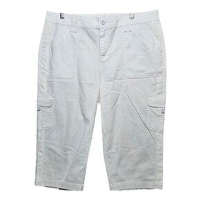 Gloria Vanderbilt Womens Cargo Capris Size 8 All-Around Slimming Effect White Co